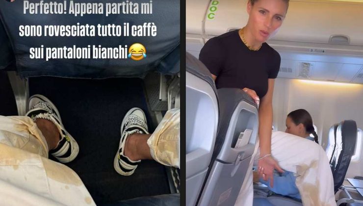 Michelle Hunziker incidente in aereo