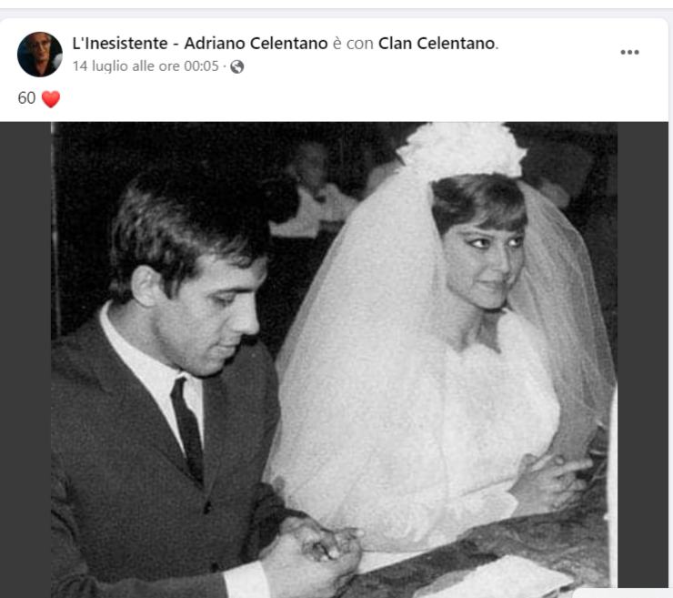 Celentano e Mori anniversario idi nozze