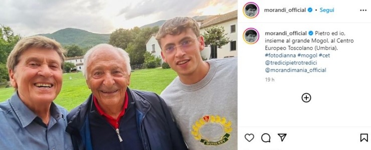 Gianni Morandi e Mogol foto social