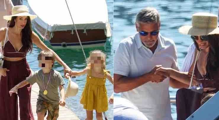 La foto di George Clooney insieme ai figli