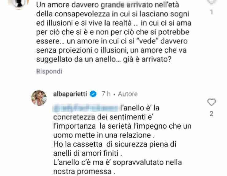 Alba Parietti, l'annuncio emozionante: 'L'anello c'è"