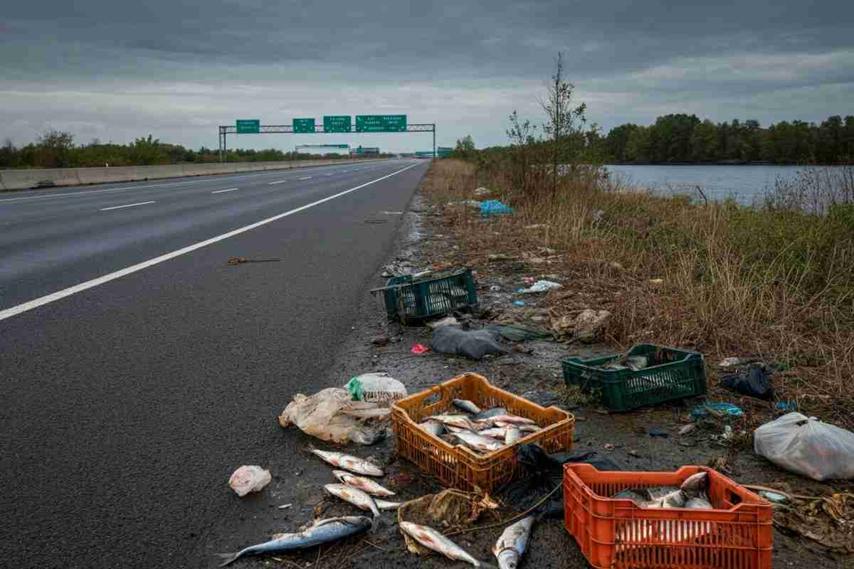 Scoperta choc: rifiuti ittici abbandonati lungo la statale, un ambulante nei guai