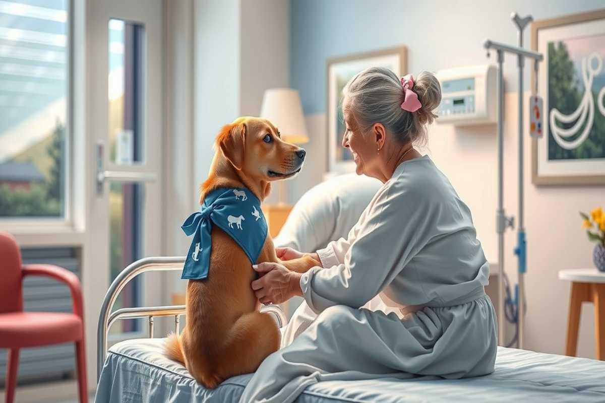 Kate Middleton incontra un cane della pet therapy al Royal Marsden Hospital